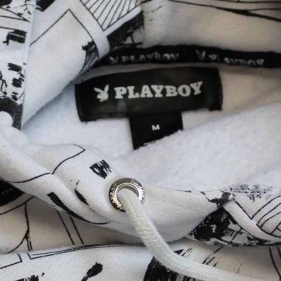 Playboy Bunny Cropped Graphic Hoodie Womens M - Picture 3 of 6